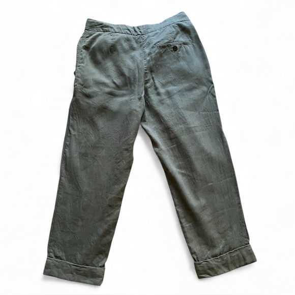 NWOT Aritzia Wilfred Allant Pants Cropped High Rise Linen Blend Army Green - Picture 6 of 10